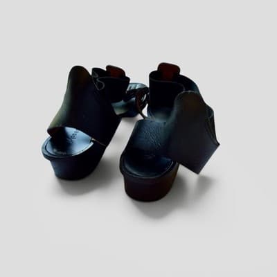 Modern Vintage Tanji Black Leather Sandals EU 37 US 7 Beautiful Condition - Thumbnail 6