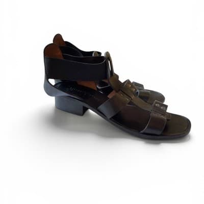 Modern Vintage Tanji Black Leather Sandals EU 37 US 7 Beautiful Condition - Thumbnail 4