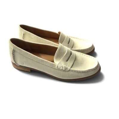 Born Finley Women's Slip-On Flat Loafer, Size 9.5, Casual Italian Leather Ivory