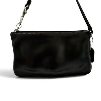 Vintage Y2K Coach Wristlet Black With Coach Monogram Interior, Exterior Pocket - Thumbnail 5