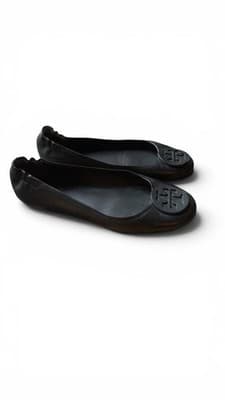 Tory Burch Minnie Leather Travel Ballet Flats Matte Logo Size 8 Excellent - Thumbnail 5