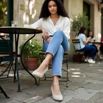 Paul Green Classic Heels In Champagne Leather, UK 6 US 8, NWB Casual To Formal - Thumbnail 2