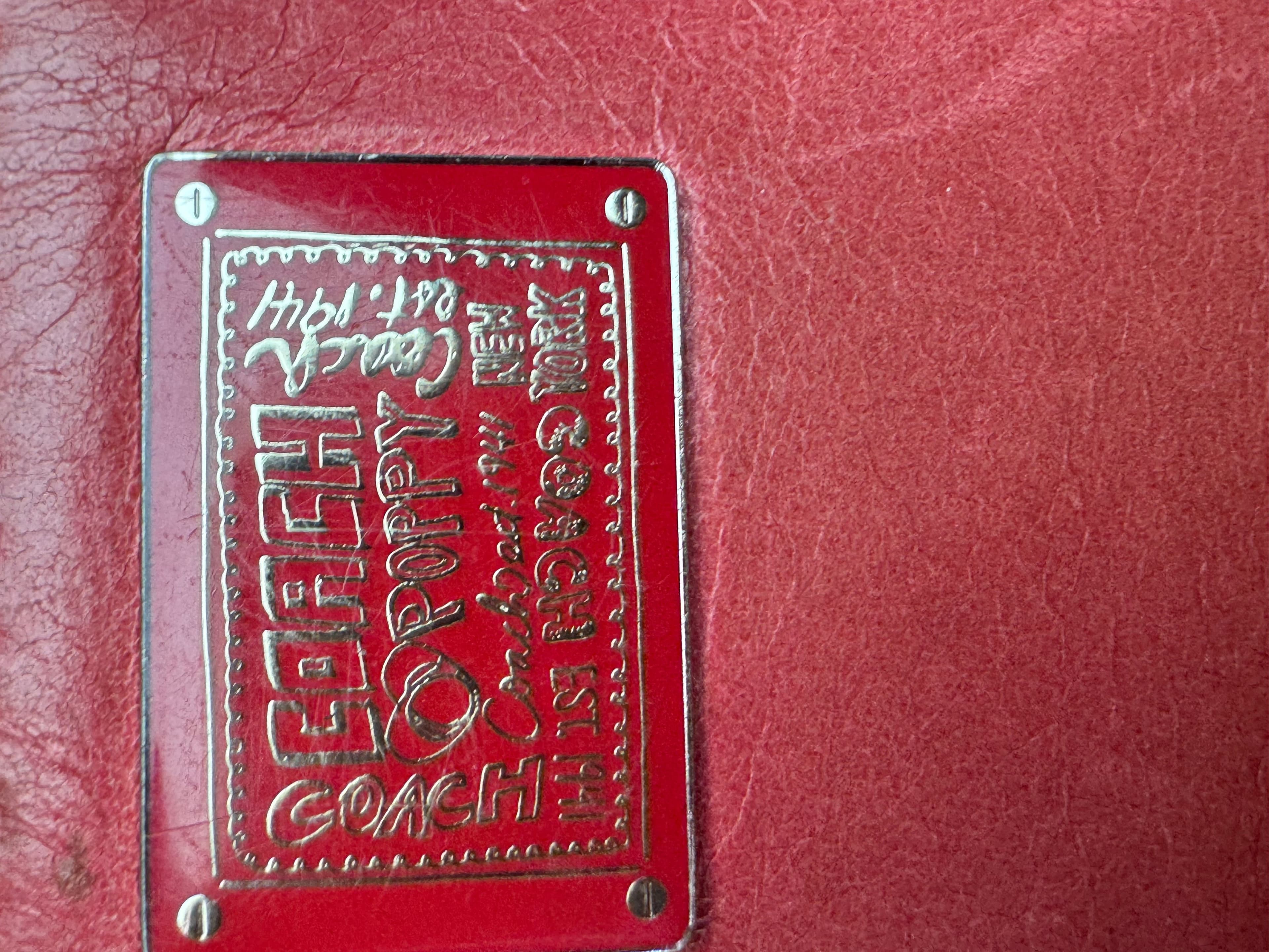 ★ Coach Poppy Red Leather Wristlet Clutch Wallet Zip Organizer - Thumbnail 8