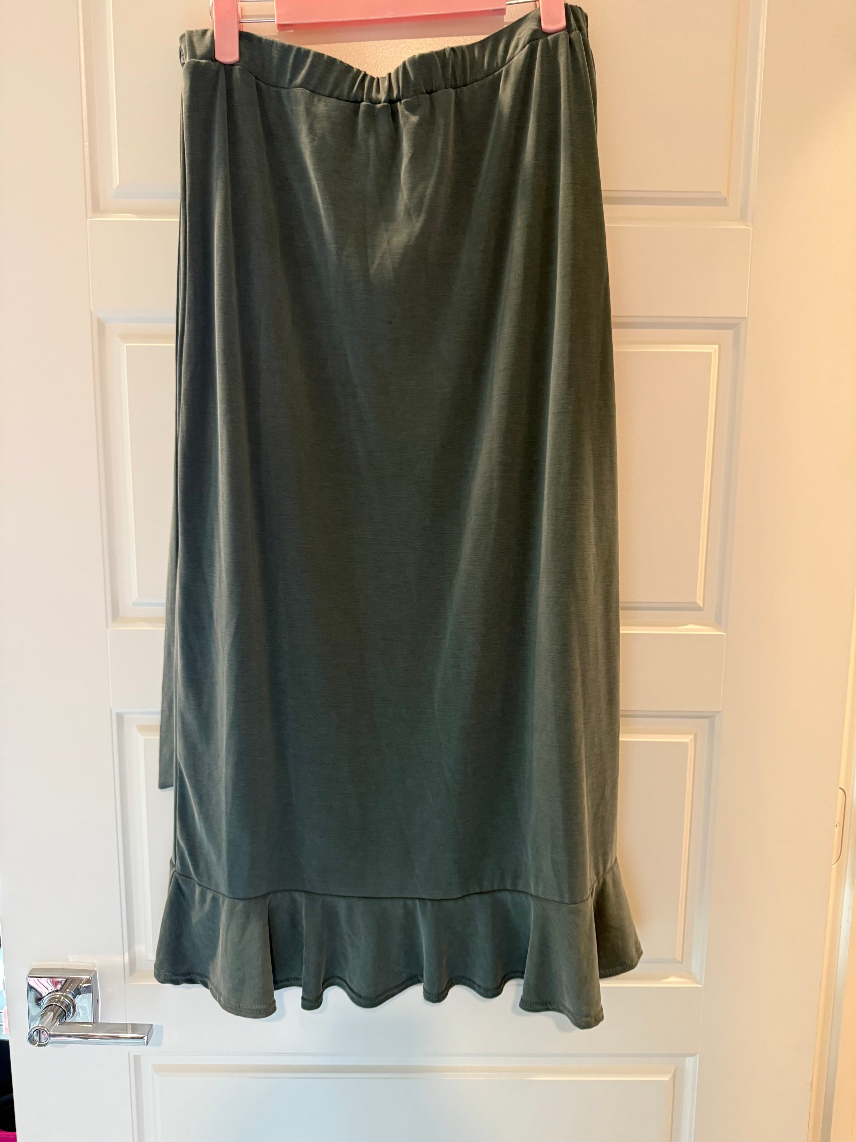 Green Envelope Los Angeles Ruffle Midi Skirt Size M - Thumbnail 4