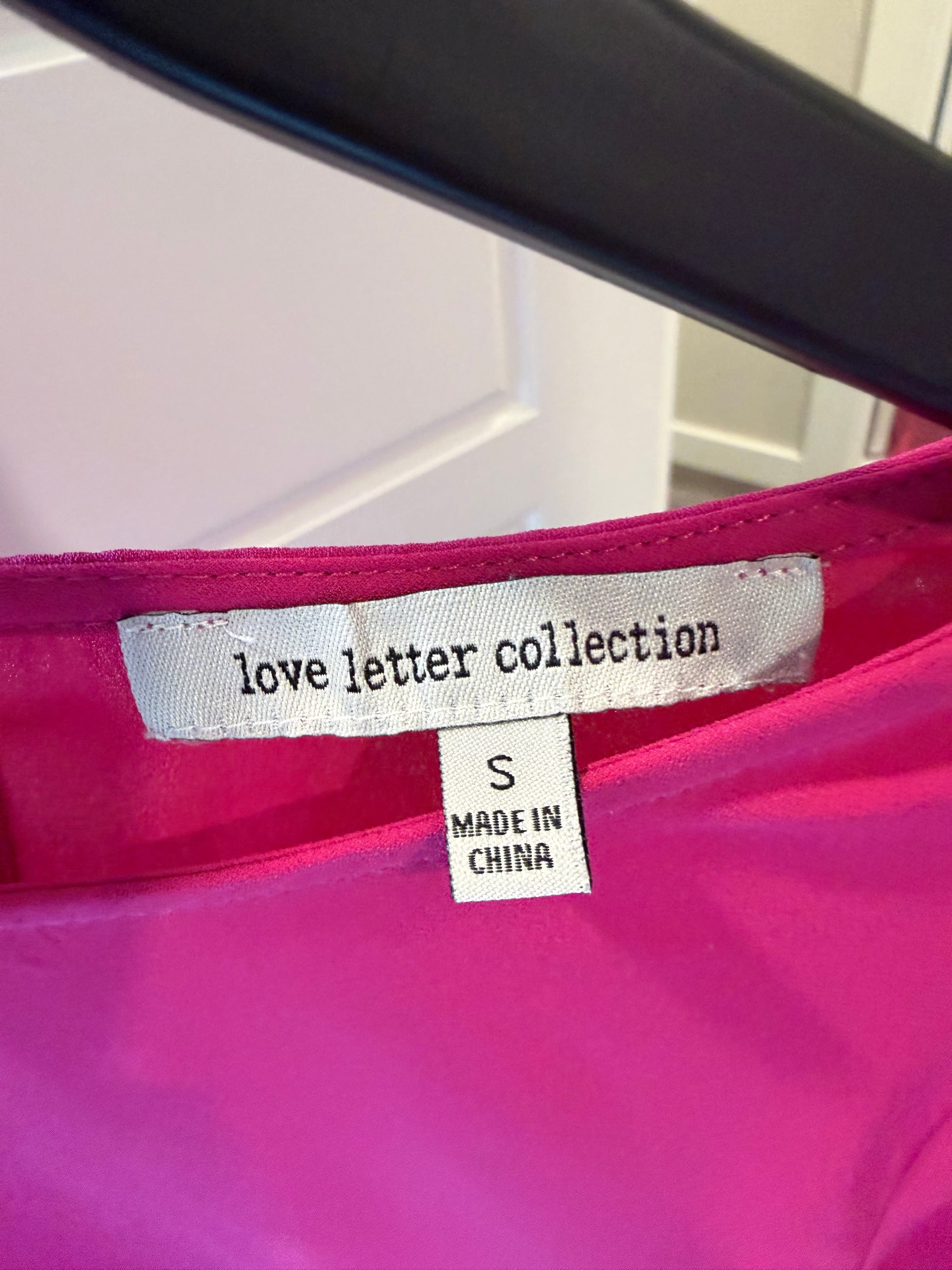 Love Letter Collection Pink Ruffle Sleeve Blouse Small - Thumbnail 4