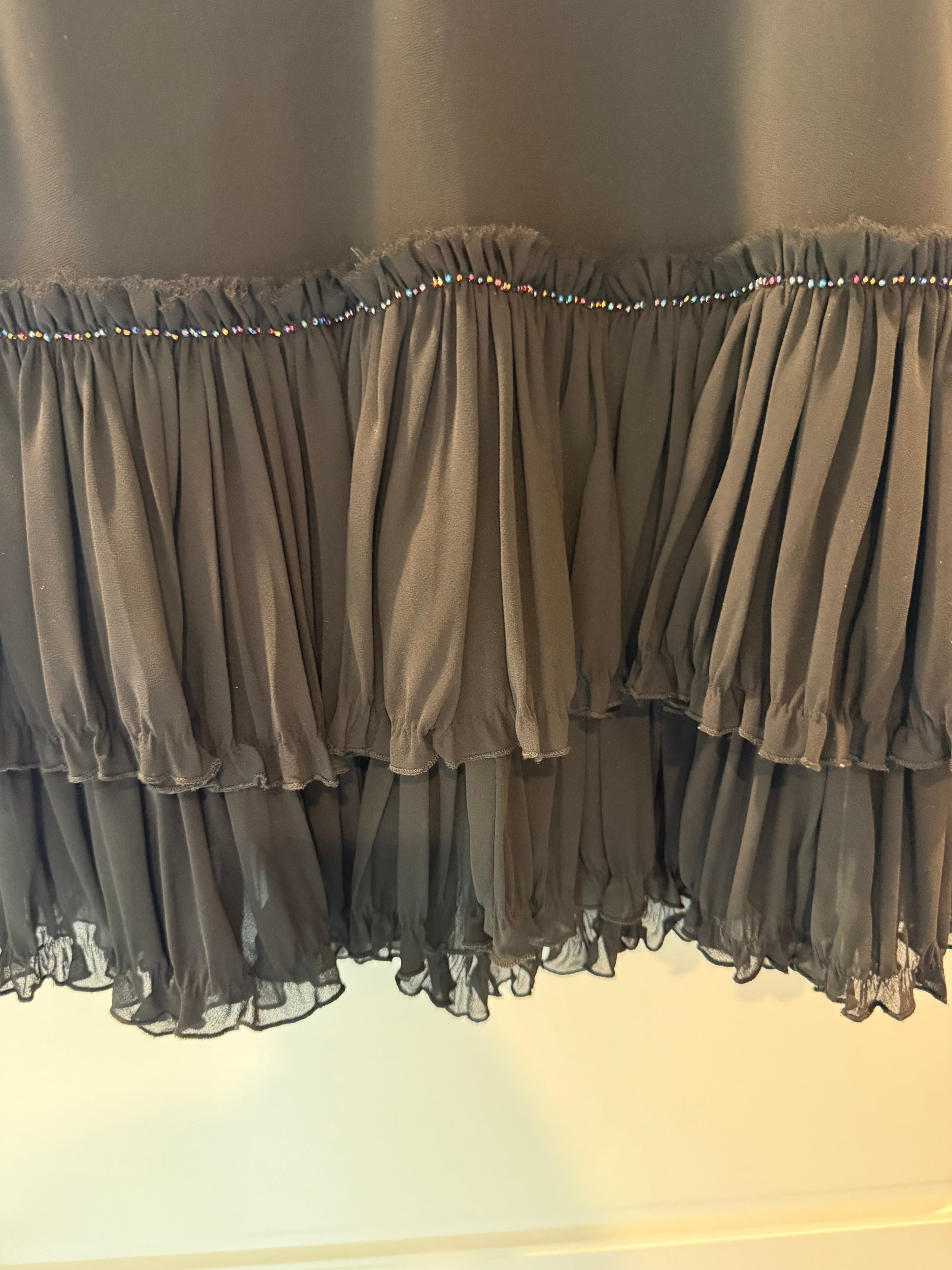 Maggy L Black Tiered Skirt Size 6 - Thumbnail 3