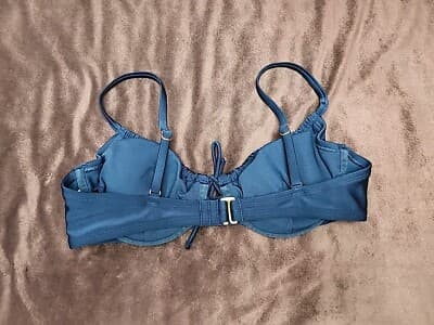 Women's Tie Detail Underwire Bikini Top - Shade & Shore™ Teal Blue Shine 36C - Thumbnail 4
