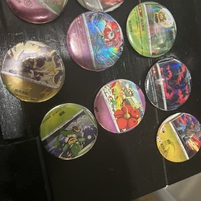 Custom Pokemon Card Buttons! Made from real Pokemon Cards. Msg For Req. - Thumbnail 11