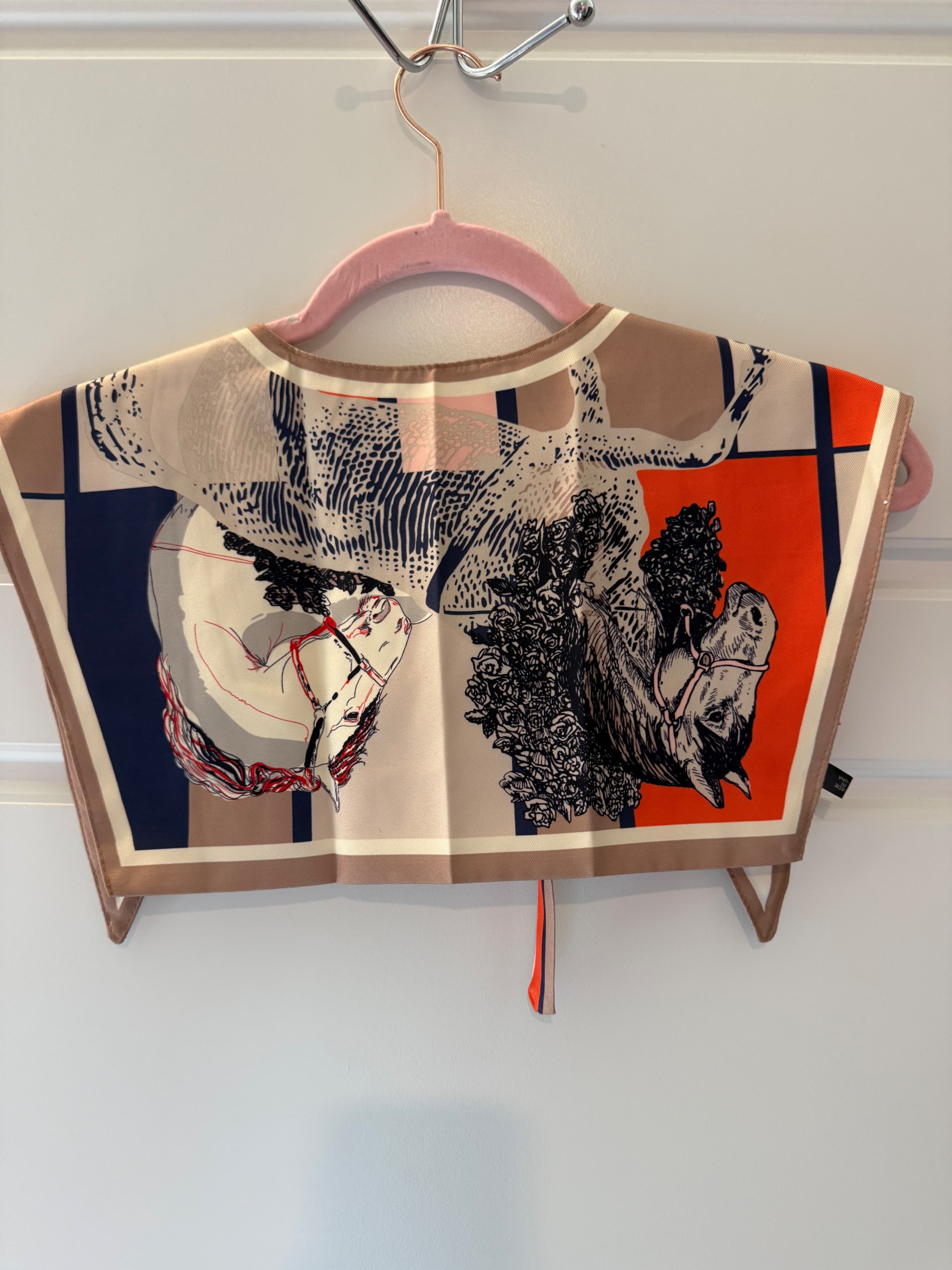 Hermès Silk Scarf Collar with Equestrian Print - Thumbnail 2