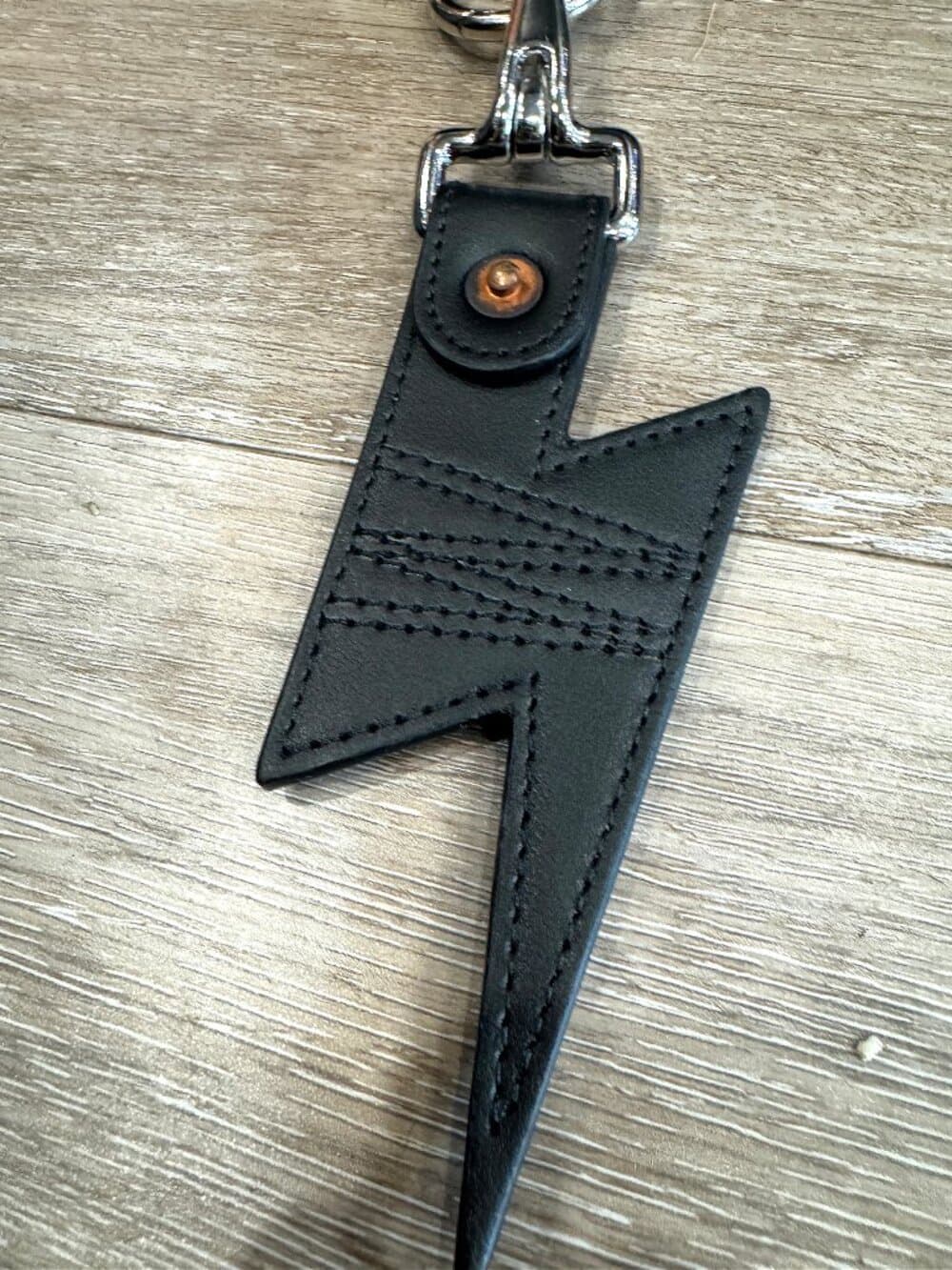 Walter Van Beirendonck Leather Lightning Bolt Keychain - Thumbnail 2
