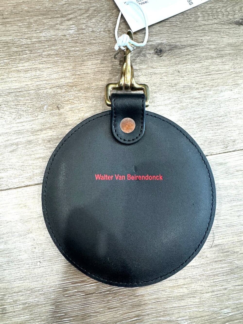 Walter Black Grained Leather Large "W" Logo Charm / keychain - Thumbnail 2