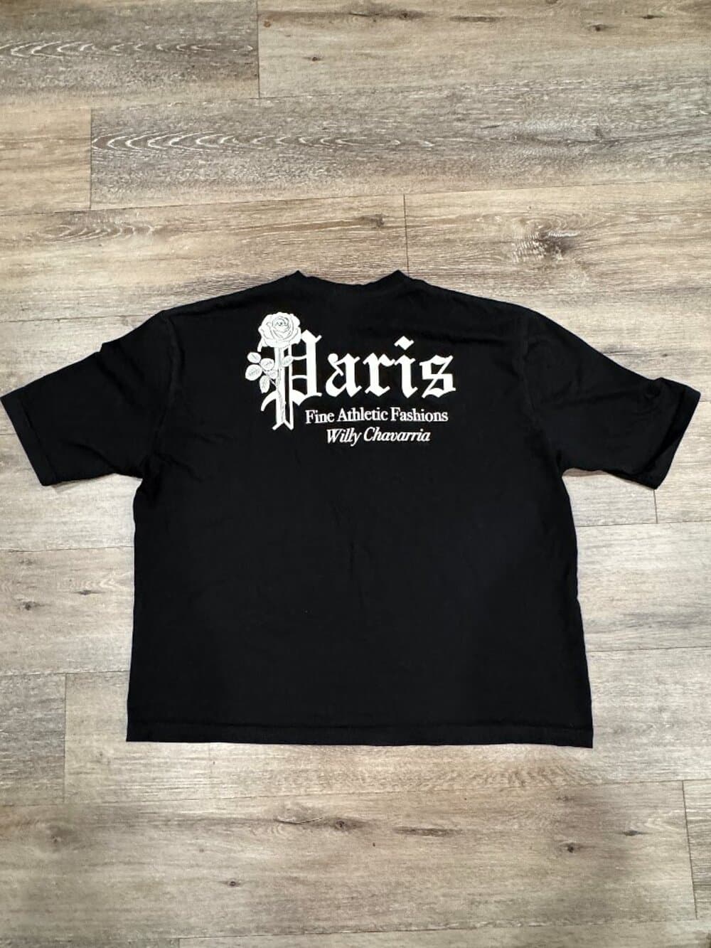 Adidas x Willy Chavarria Black "Paris" Oversized Graphic Print Tee - Thumbnail 6