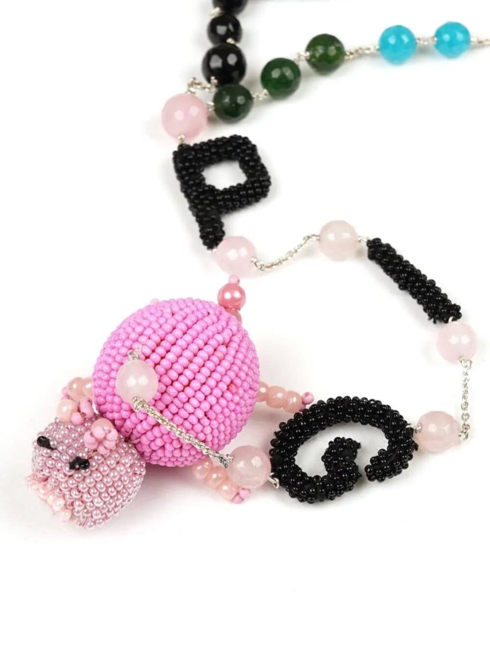 Walter Van Beirendonck Beaded "PIG" Necklace: AW18/19 WORLDS OF SUN & MOON - Thumbnail 2
