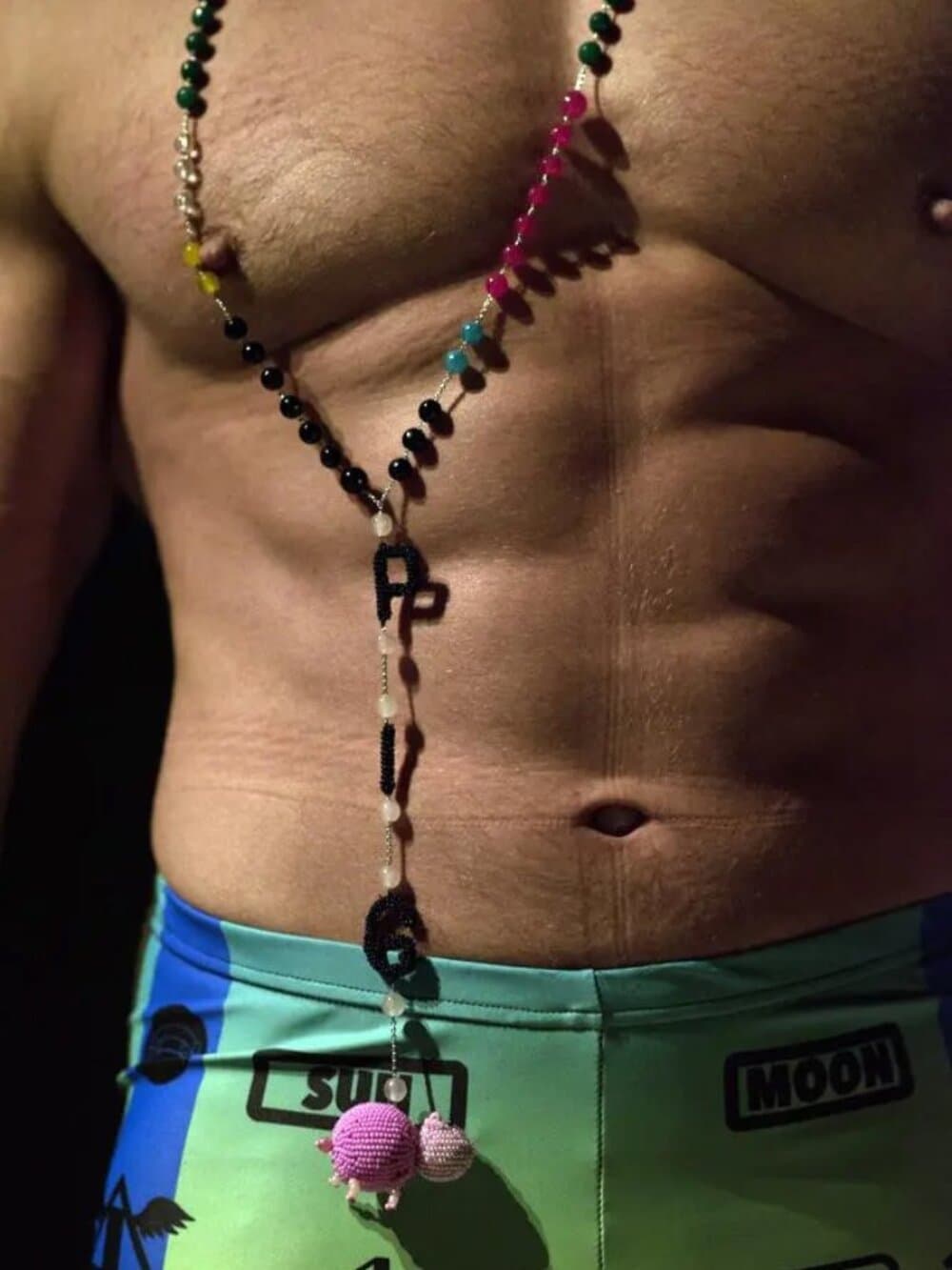 Walter Van Beirendonck Beaded "PIG" Necklace: AW18/19 WORLDS OF SUN & MOON - Thumbnail 6