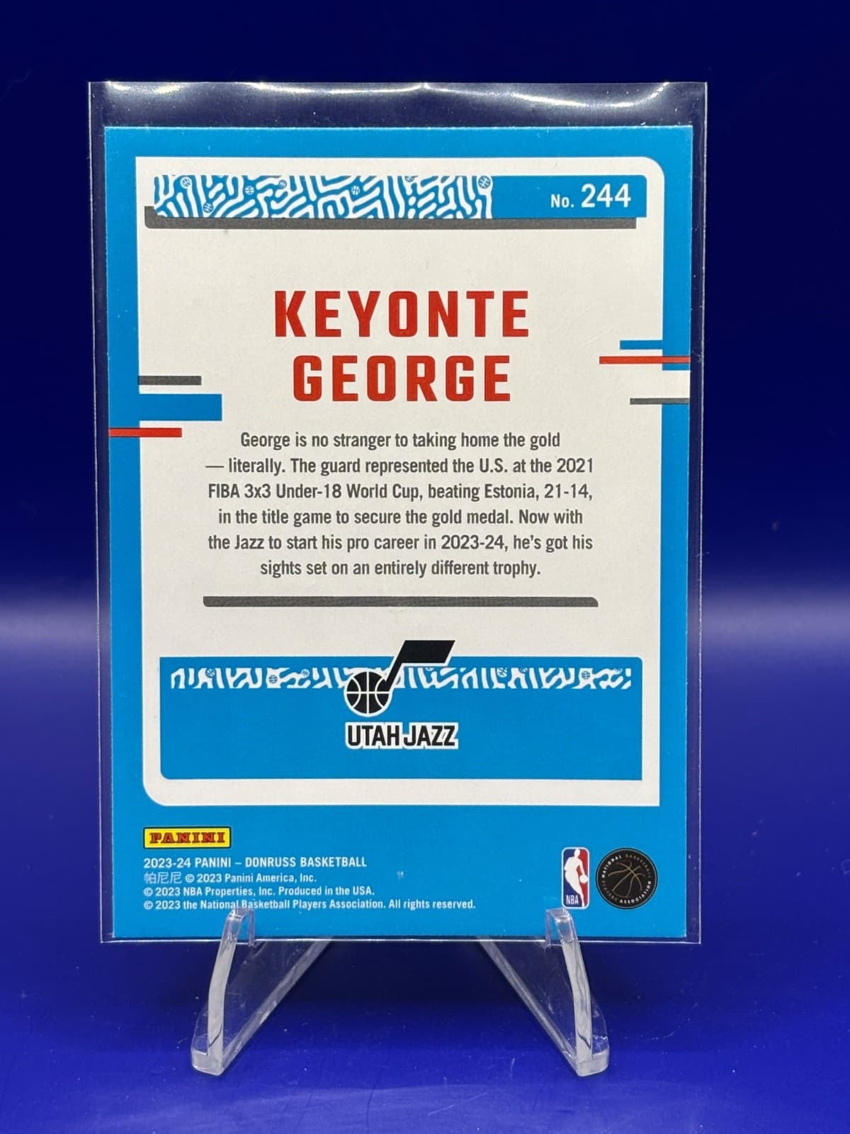 2023-24 Panini Donruss Keyonte George Rated Rookie Green Holo RC Utah Jazz - Thumbnail 2