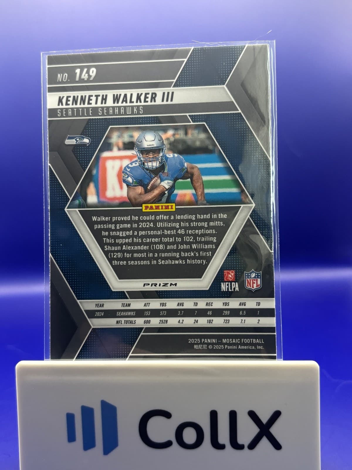 2025 Panini Mosaic Kenneth Walker III Silver Mosaic Seattle Seahawks - Thumbnail 2