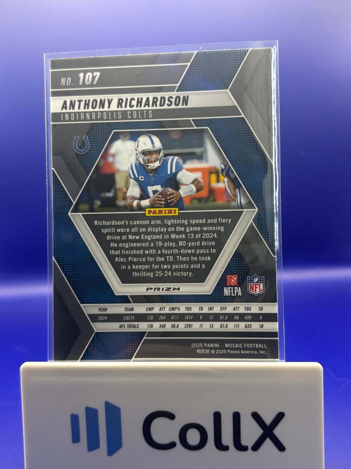 2025 Panini Mosaic Anthony Richardson Silver Mosaic Indianapolis Colts - Thumbnail 2