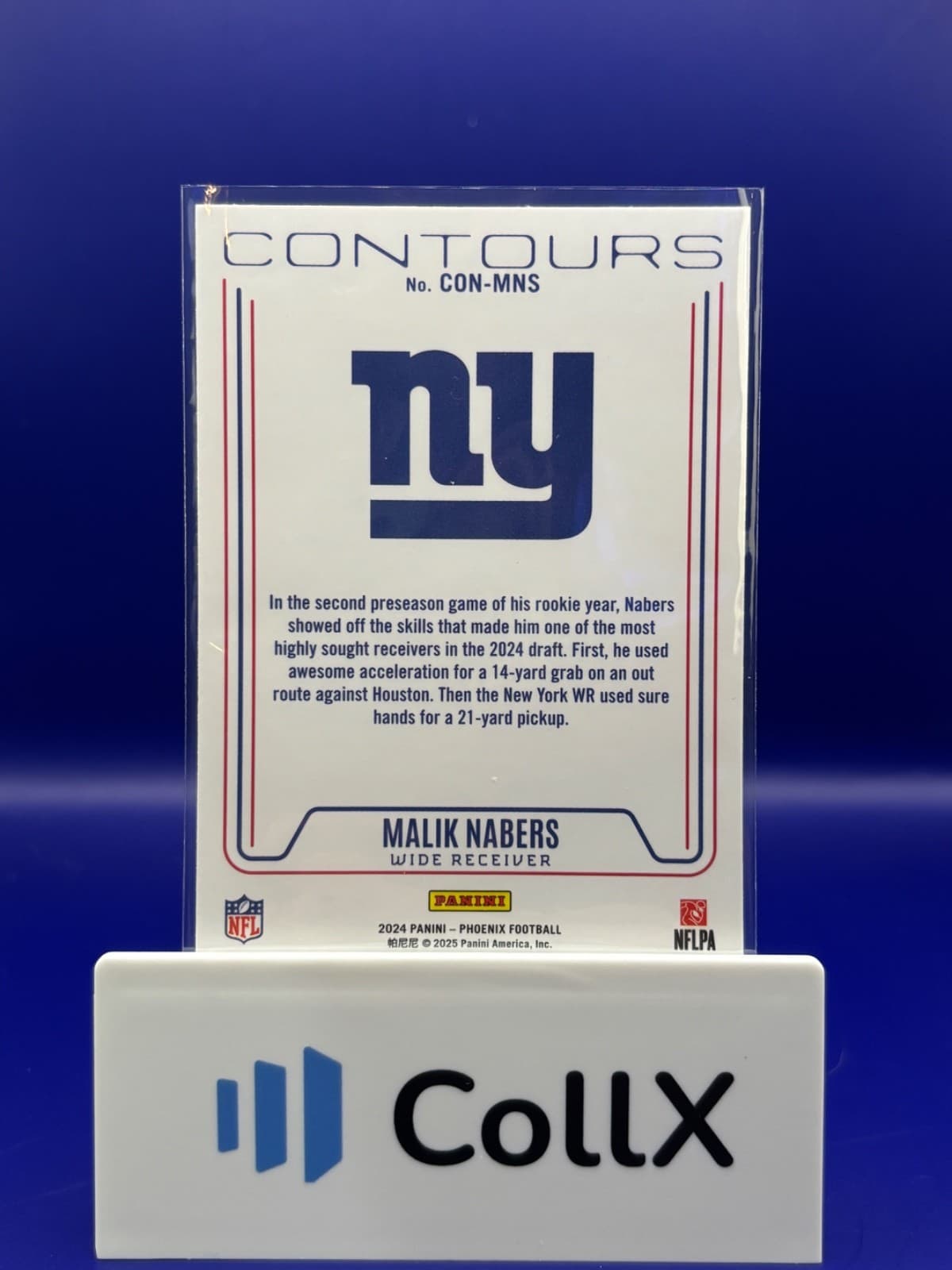 2024 Panini Phoenix Malik Nabers Contours RC #CON-MNS Giants - Thumbnail 2