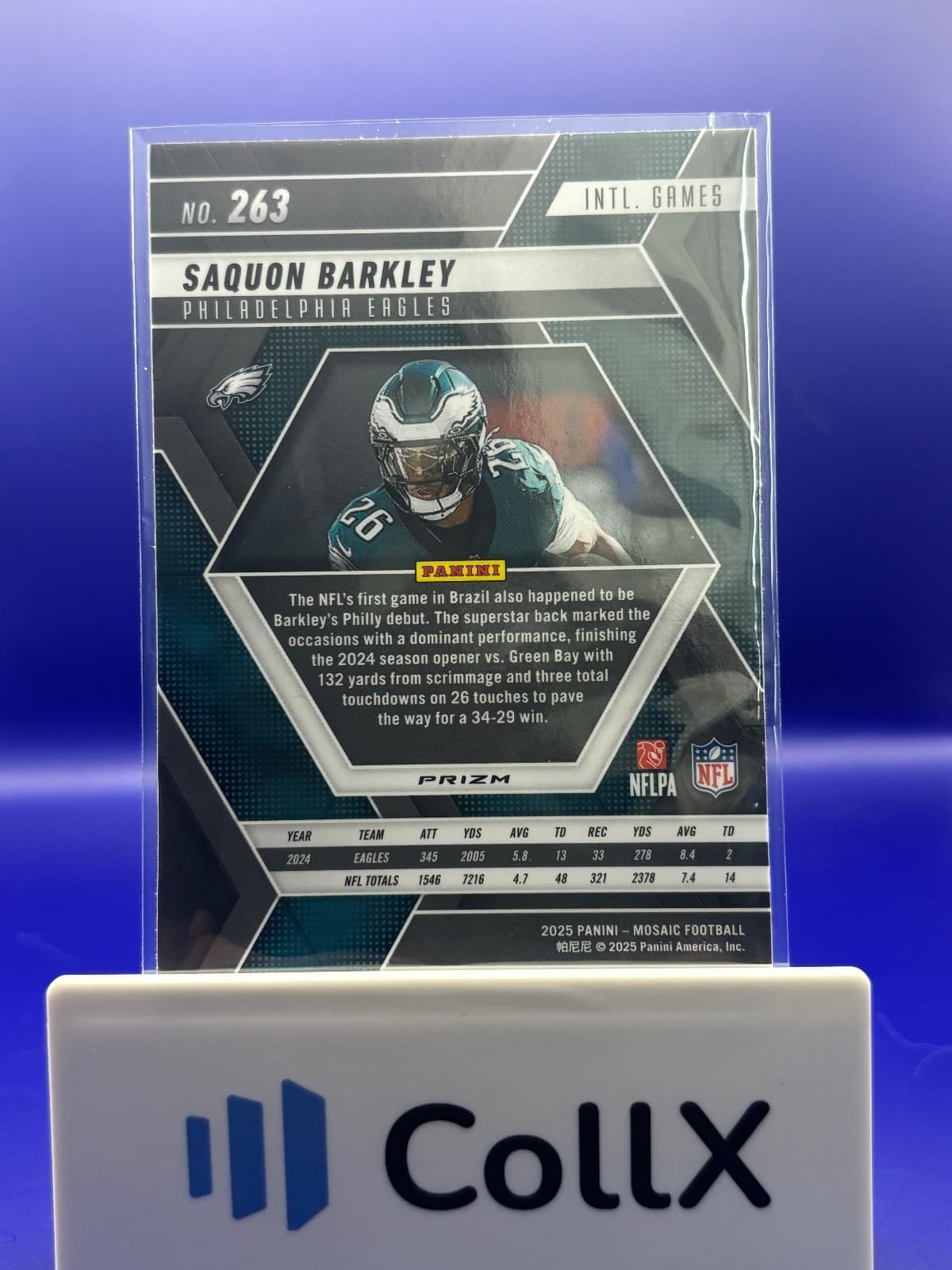 2025 Panini Mosaic - International Games Saquon Barkley #263 Camo Pink Mosaic - Thumbnail 2