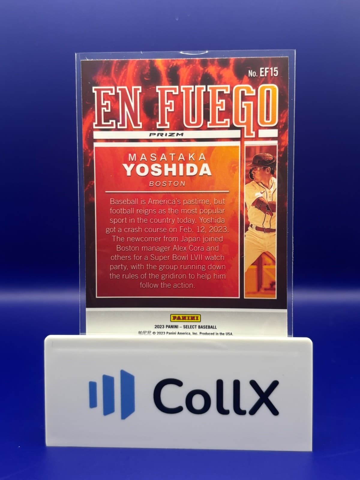 2023 Panini Select En Fuego Masataka Yoshida RC Silver Prizm EF15 - Thumbnail 2