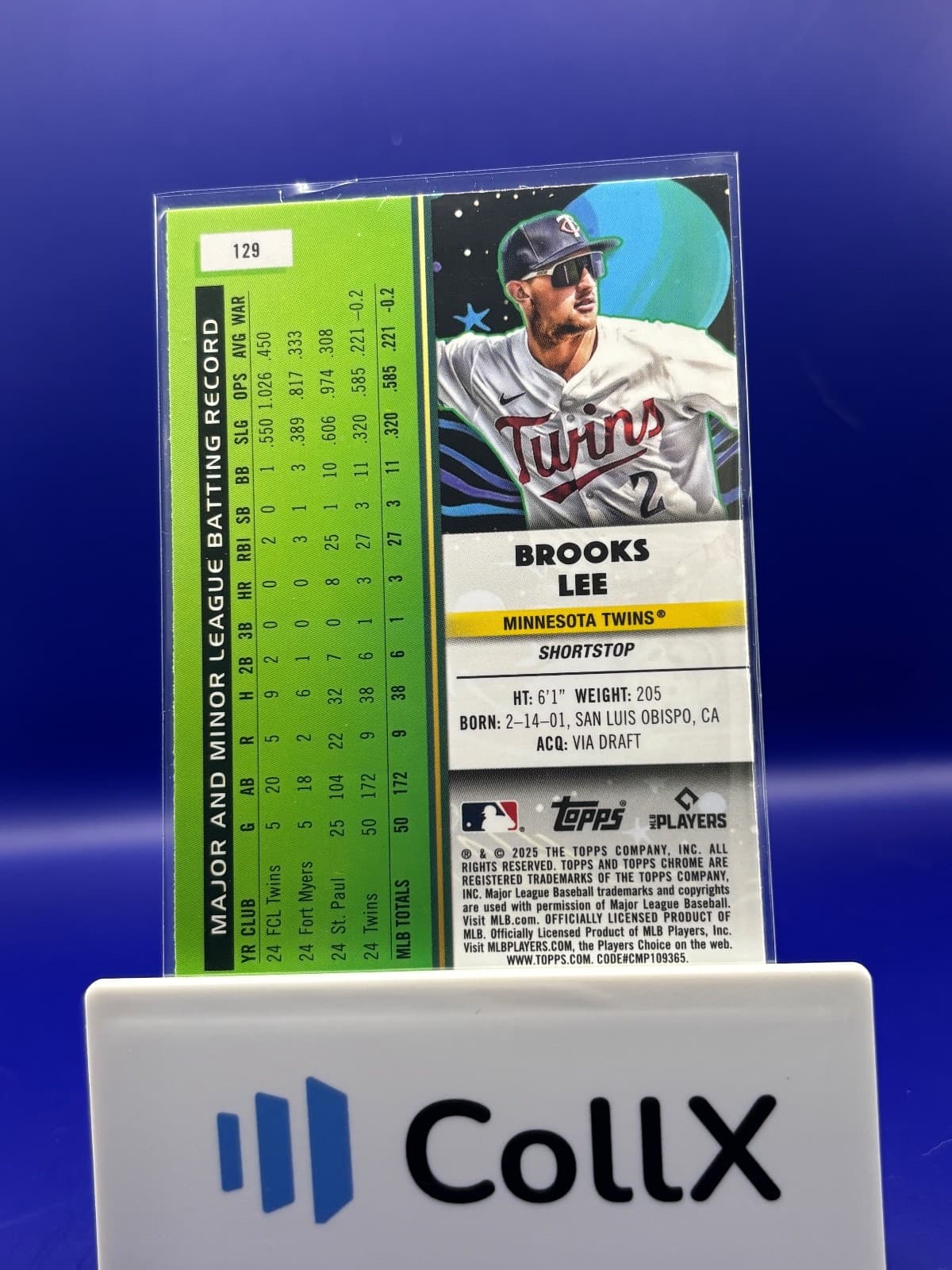 2025 Topps Cosmic Chrome Brooks Lee RC #129 Minnesota Twins Rookie Baseball - Thumbnail 2