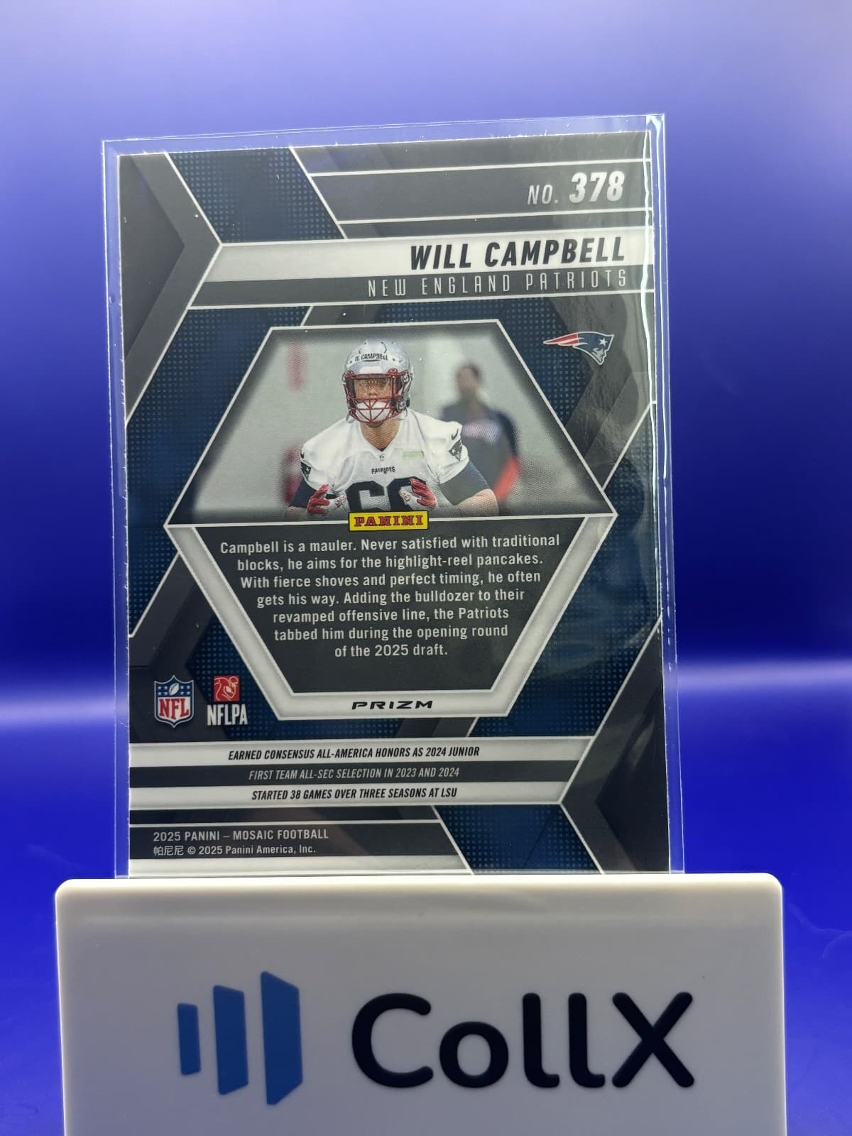 2025 Panini Mosaic - Rookies Will Campbell #378 Camo Pink Mosaic Prizm (RC) - Thumbnail 2