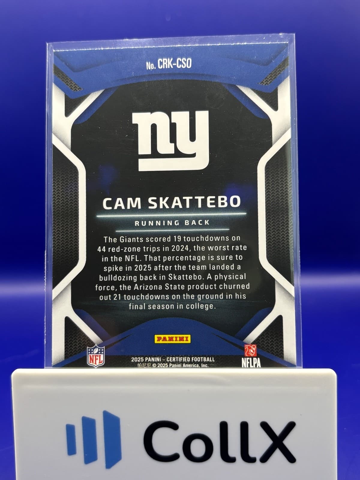 2025 Panini Certified Rookies Cam Skattebo RC #CRK-CSO Football Card NM - Thumbnail 2