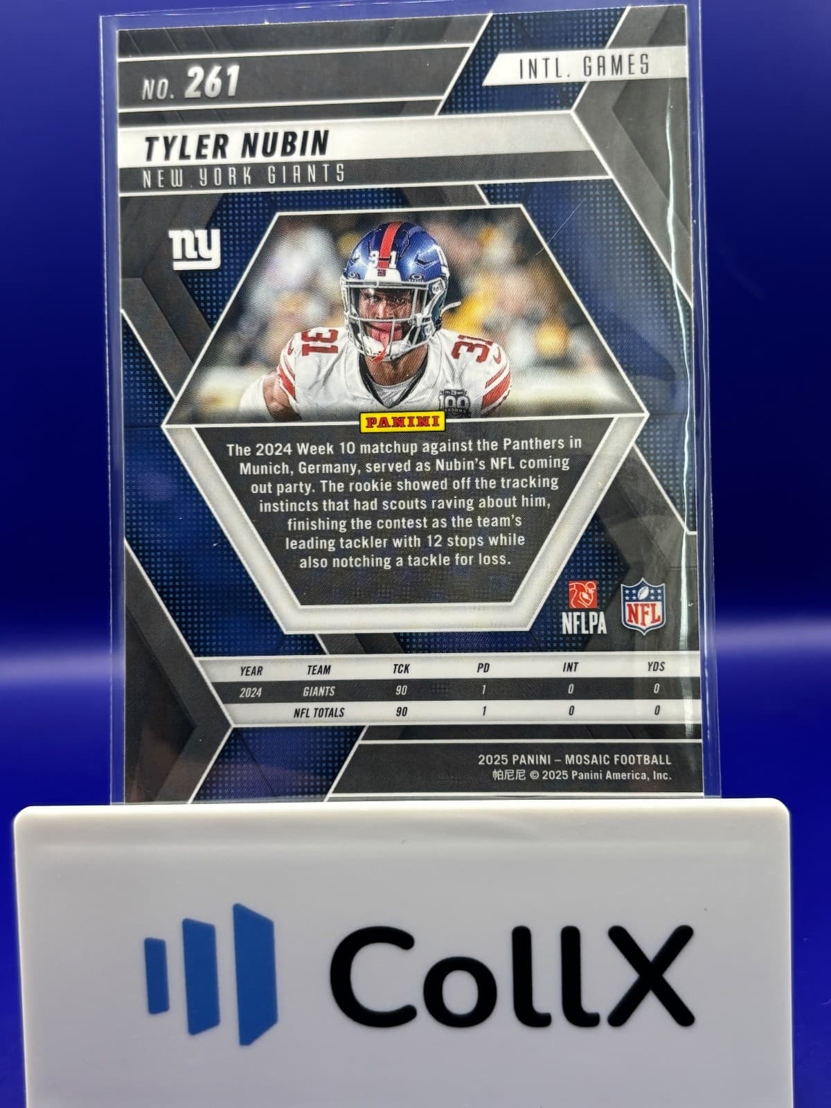 2025 Panini Mosaic Tyler Nubin RC Germany Games International #261 NY Giants - Thumbnail 2