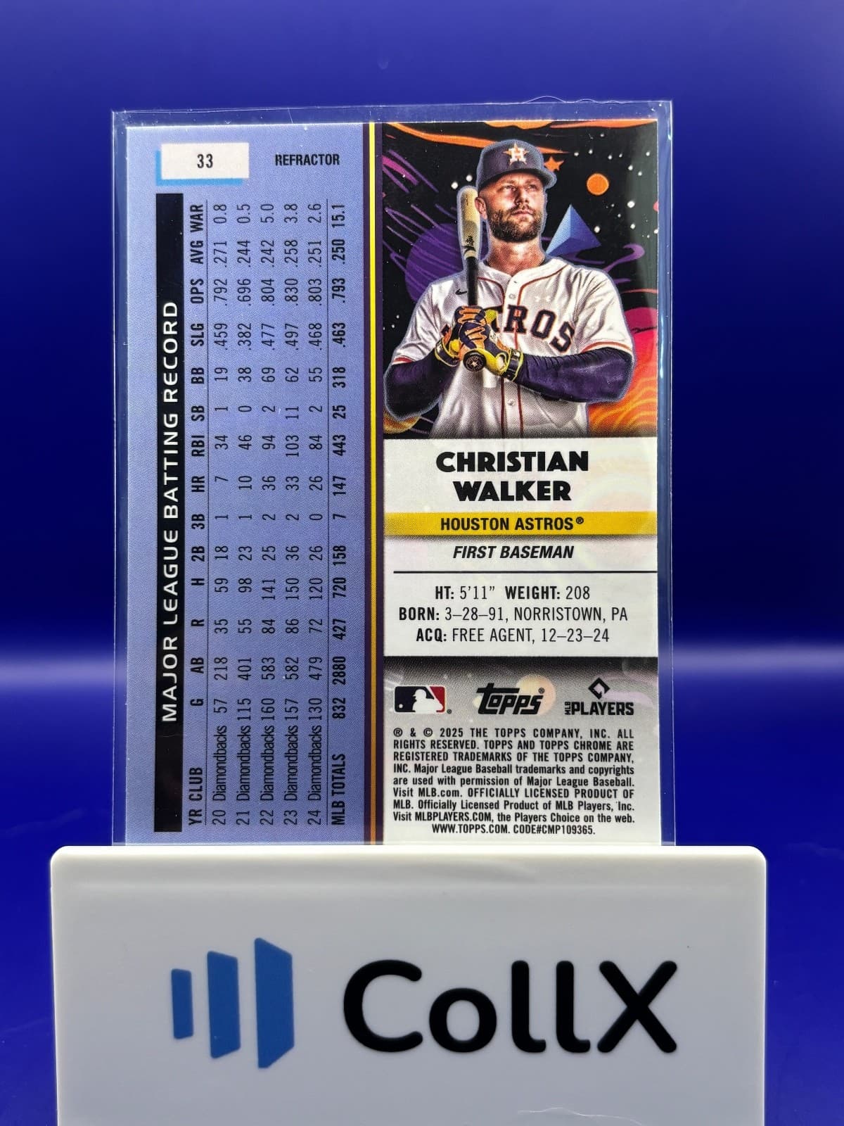 2025 Topps Chrome Cosmic #33 Christian Walker Refractor - Thumbnail 2