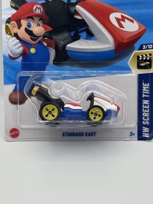 Hot Wheels Standard Kart Red #8 8/250 2021 HW Screen Time 1/10 - NEW Mario - Thumbnail 2