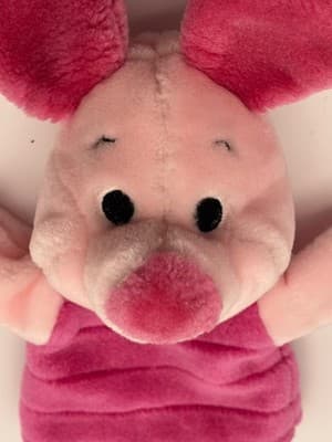 VINTAGE Mattel Disney Winnie the Pooh PIGLET HAND PUPPET 11" Plush ANIMAL Toy - Thumbnail 3