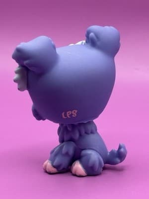 Littlest Pet Shop Authentic # 1928 Lavender Purple Schnauzer Dog Blue Eyes - Thumbnail 4