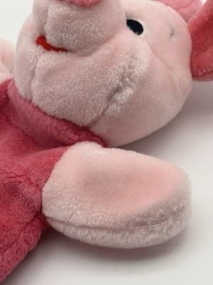 VINTAGE Mattel Disney Winnie the Pooh PIGLET HAND PUPPET 11" Plush ANIMAL Toy - Thumbnail 4