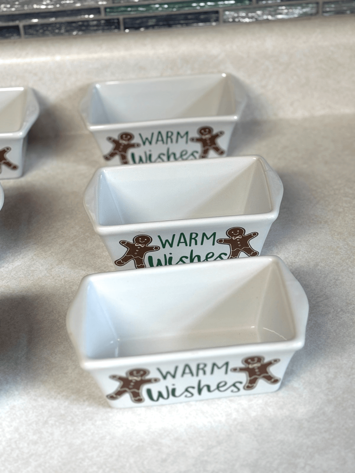 New Lot Of 6 Royal Norfolk Ceramic Gingerbread Loaf Pans Dish 6” X 3.5” - Thumbnail 3