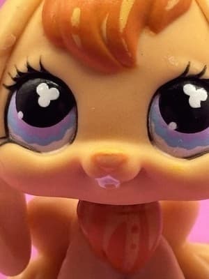 Littlest Pet Shop LPS Orange Bunny Rabbit Lop Eared Hair Rare Collectible #480 - Thumbnail 2