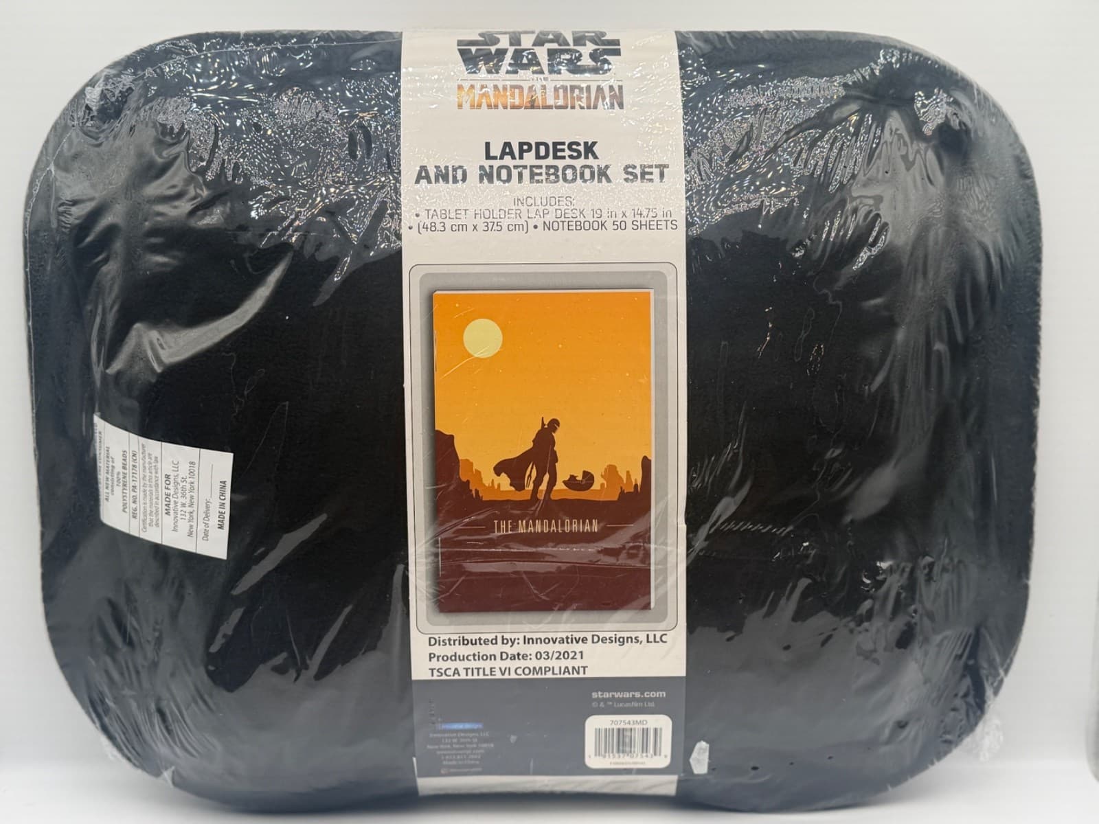 Star Wars The Mandalorian Lap Desk Notebook Set Grogu Baby Yoda New Sealed - Thumbnail 2