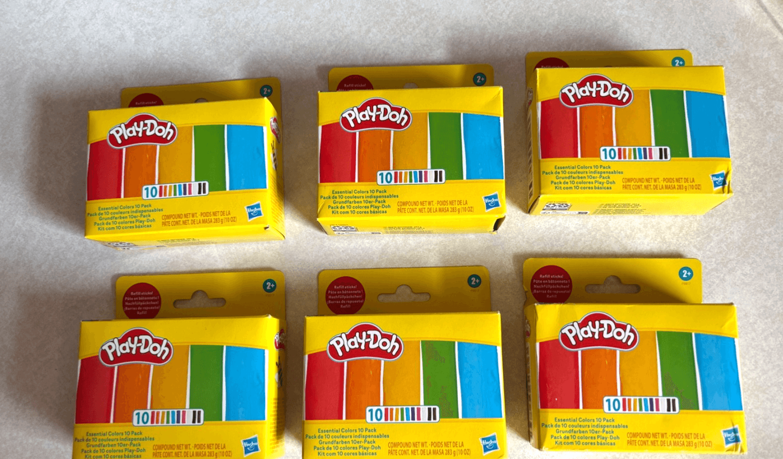 Lot of 6 Play-Doh Essential Colors 10 Pack Refill Sticks 10oz F9817 NEW - Thumbnail 3