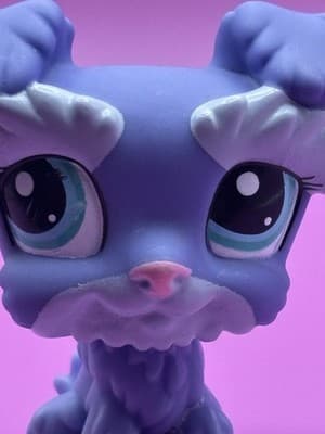 Littlest Pet Shop Authentic # 1928 Lavender Purple Schnauzer Dog Blue Eyes - Thumbnail 3