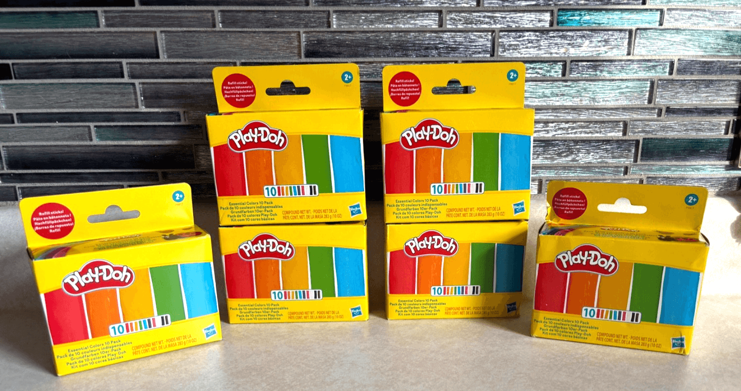 Lot of 6 Play-Doh Essential Colors 10 Pack Refill Sticks 10oz F9817 NEW - Thumbnail 2