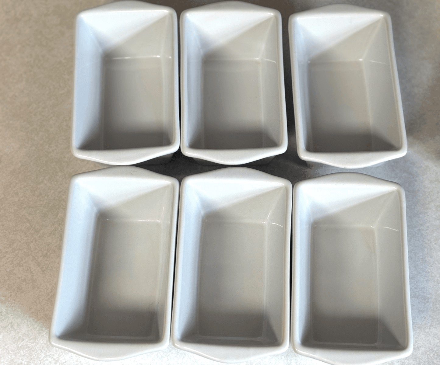 New Lot Of 6 Royal Norfolk Ceramic Gingerbread Loaf Pans Dish 6” X 3.5” - Thumbnail 2