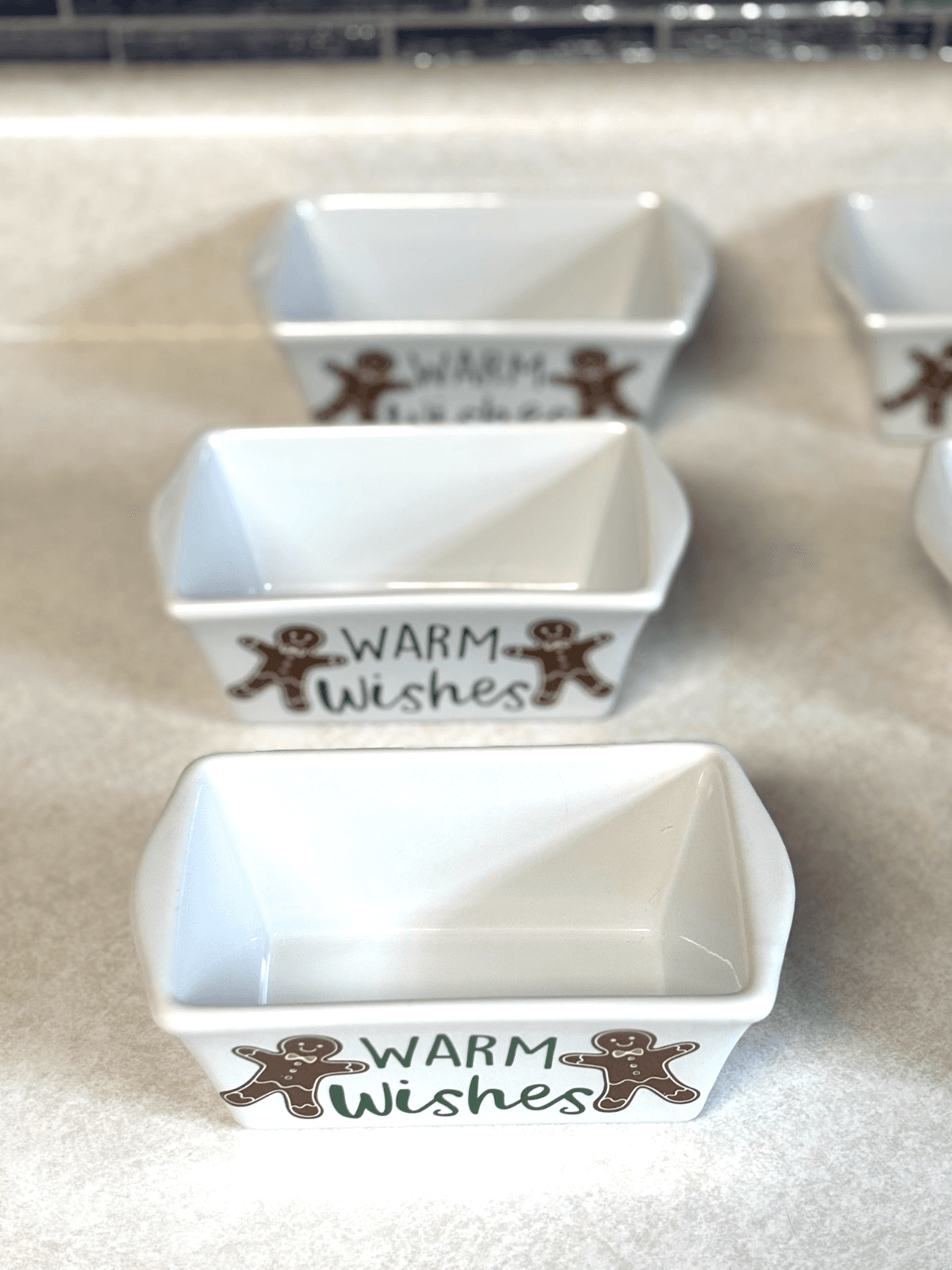 New Lot Of 6 Royal Norfolk Ceramic Gingerbread Loaf Pans Dish 6” X 3.5” - Thumbnail 4