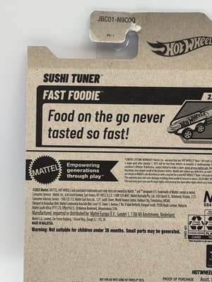 Hot Wheels Sushi Tuner Fast Foodie Series 1:64 Diecast Car Red White Black 2023 - Thumbnail 4