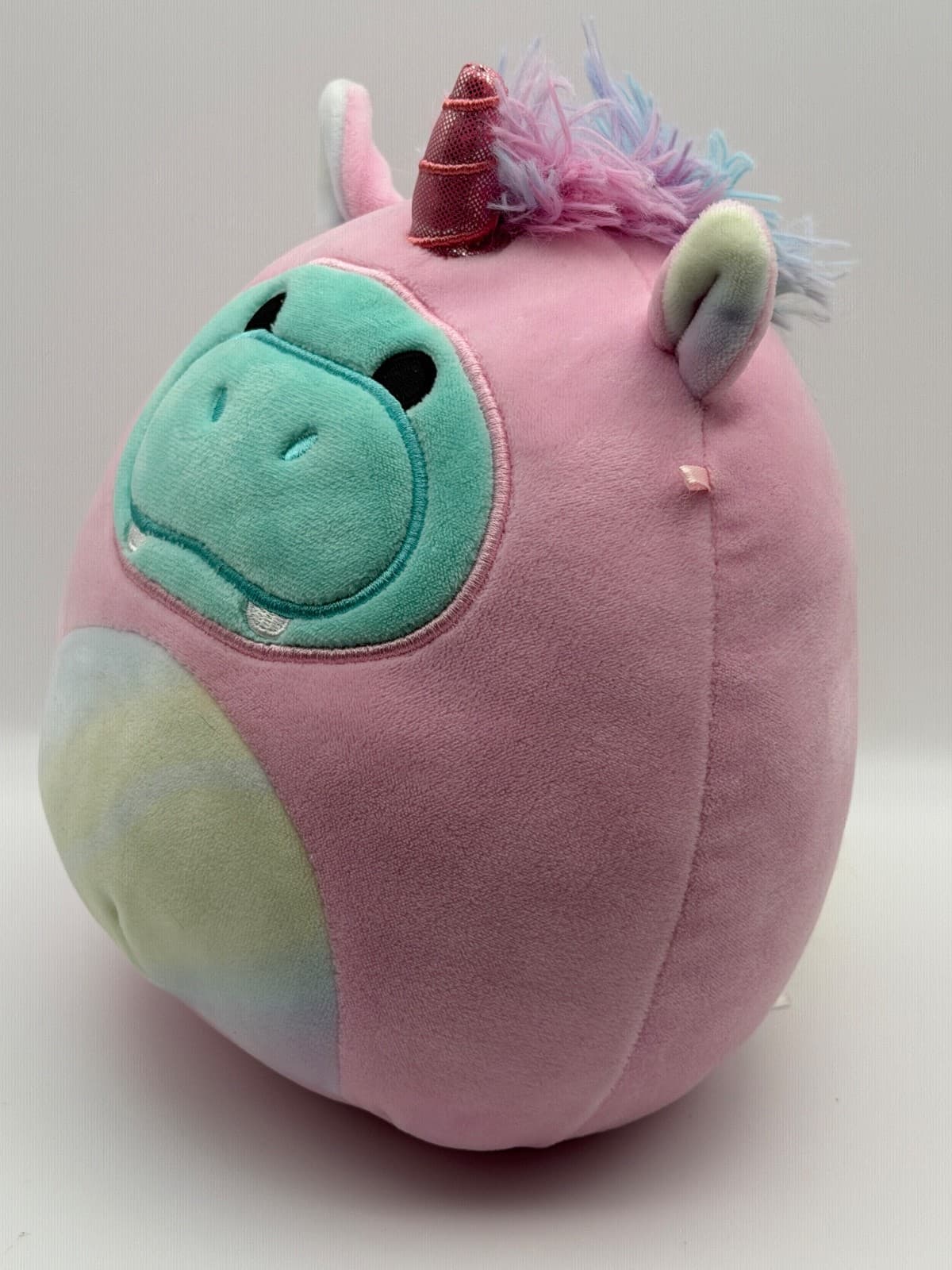Squishmallows Pink Unicorn Plush Pastel Rainbow Mane Kellytoy Used Toy - Thumbnail 2