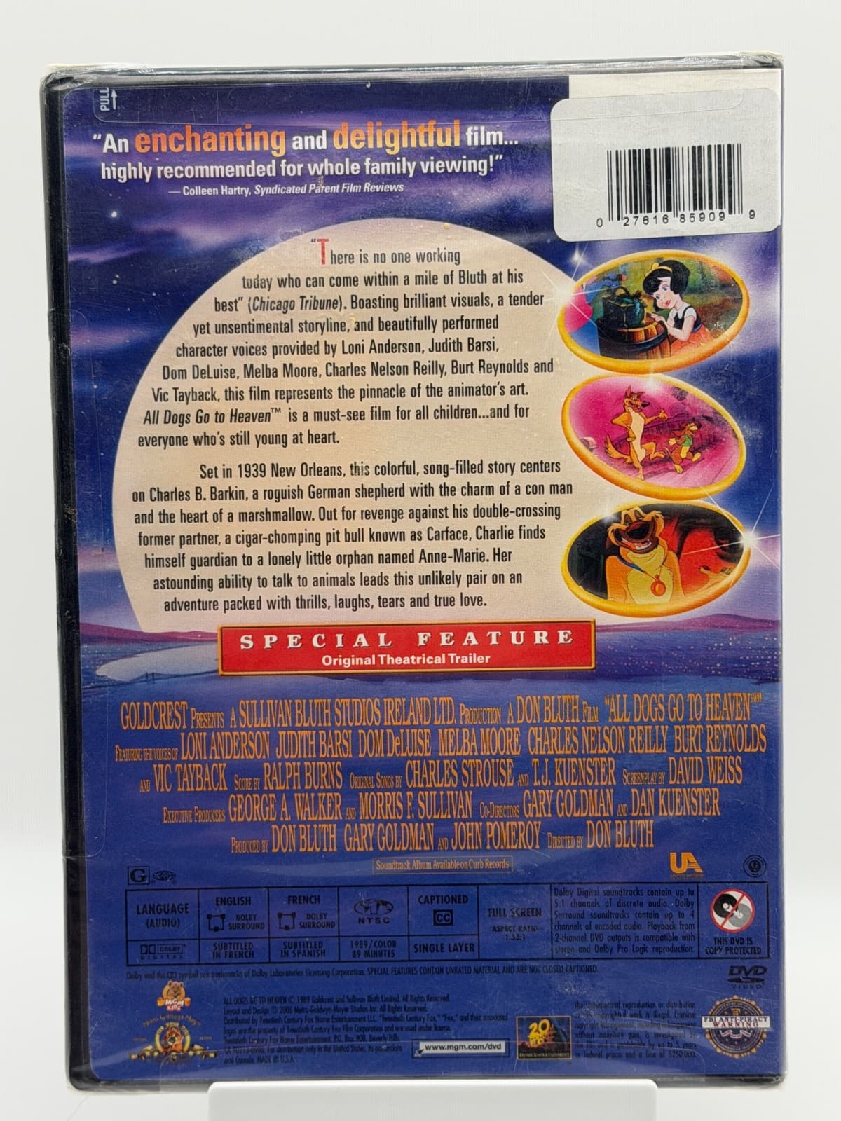 All Dogs Go To Heaven DVD Sealed New Don Bluth MGM Family Animation - Thumbnail 2