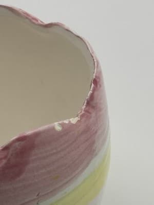 Easter Bunny Rabbit Holding Planter Candy Dish Ceramic Made In Taiwan - Thumbnail 9