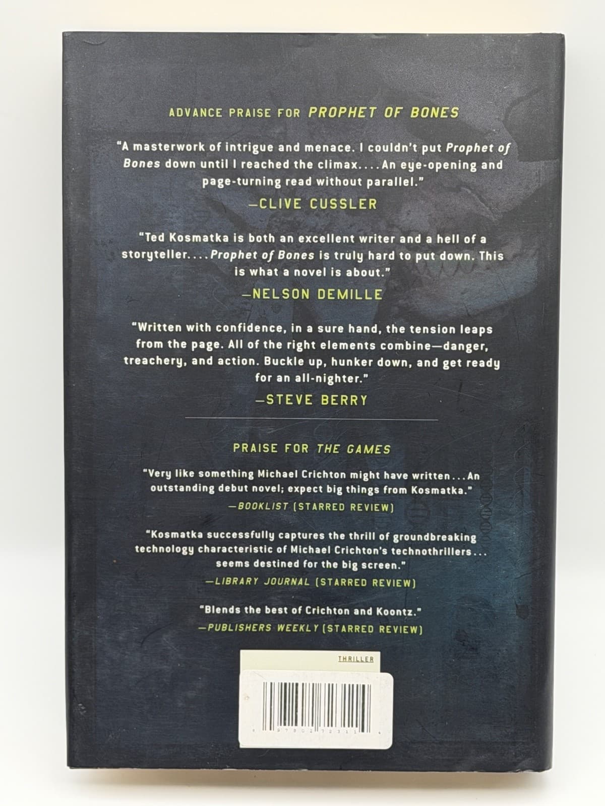 Prophet of Bones Ted Kosmatka Hardcover Dust Jacket Thriller Novel - Thumbnail 2