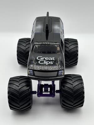 Monster Jam Mohawk Warrior Great Clips Monster Truck Purple Diecast Toy 2021 euc - Thumbnail 3