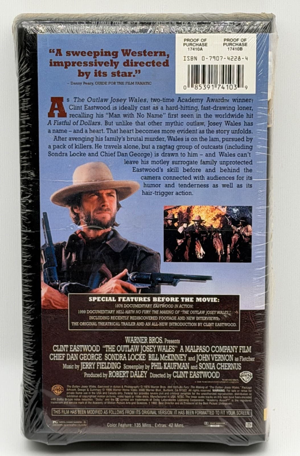 The Outlaw Josey Wales VHS Sealed Clint Eastwood Special Edition WB DVD - Thumbnail 2