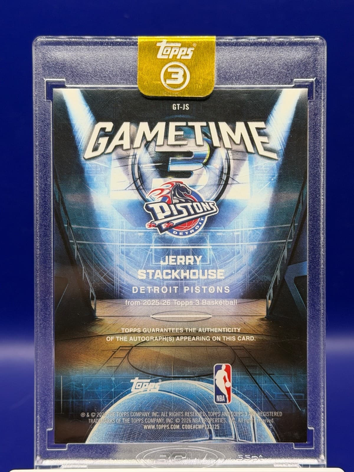 2025-2026 Topps 3 #GT-JS Game Time Graphs Auto Bronze /25 Pistons - Thumbnail 2