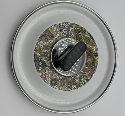Vintage 70s Enamelwa Replacement Pot Pan Lids Lot 3 Paisley Floral Retro 789 In - Thumbnail 2